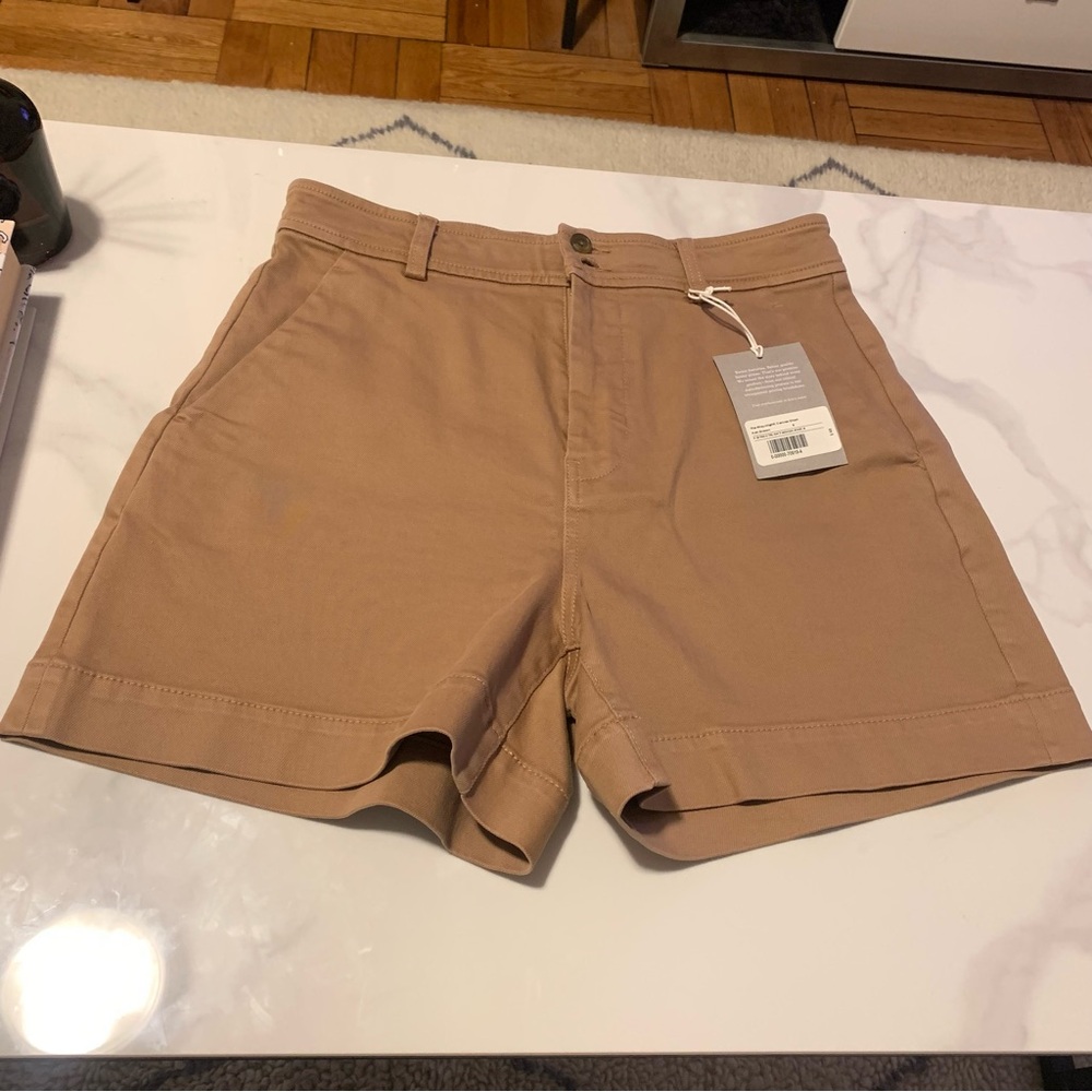 Everlane Way-High Canvas Shorts in Ash Brown
